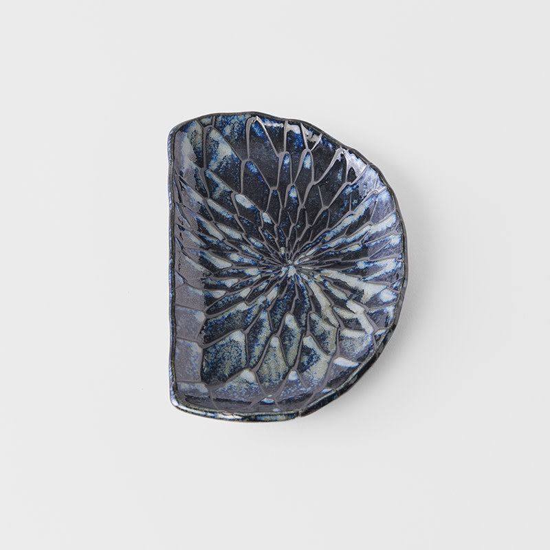 Plate D Shaped 21cm Indigo Blue Design - Image 2