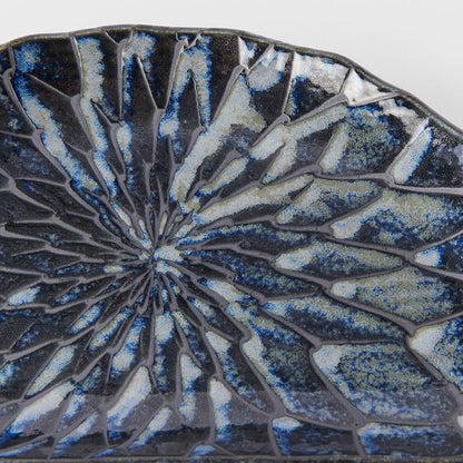 Plate D Shaped 21cm Indigo Blue Design - Image 3