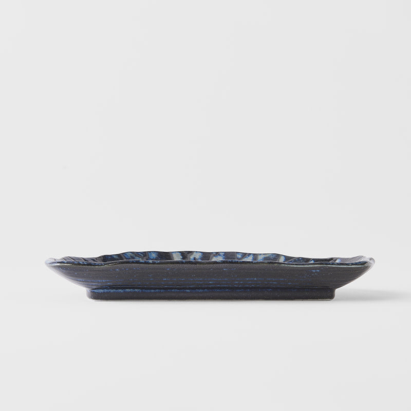 Plate D Shaped 21cm Indigo Blue Design - Image 4