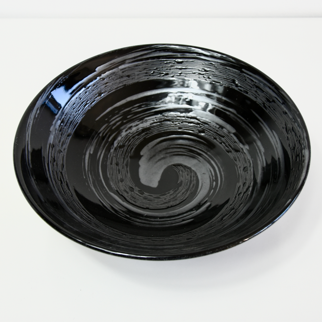 Ramen Bowl 24.5cm Gunmetal Swirl Glaze - Image 3