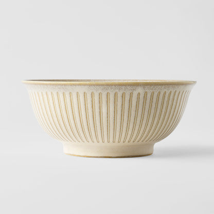Udon Bowl 18cm Ridged Alabaster Glaze - Image 2