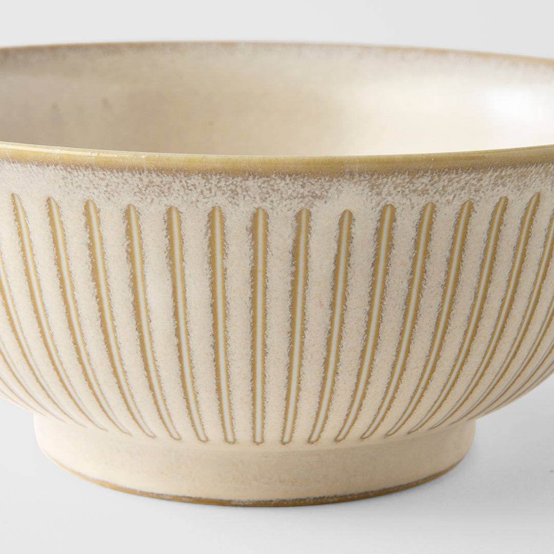 Udon Bowl 18cm Ridged Alabaster Glaze - Image 3