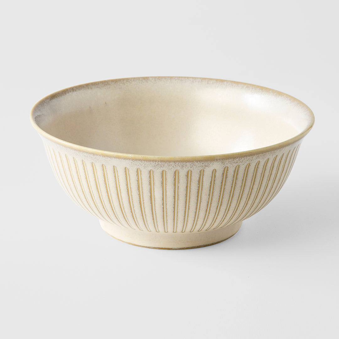 Udon Bowl 18cm Ridged Alabaster Glaze - Image 4