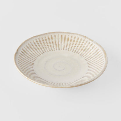 Tapas Plate 16cm Ridged Alabaster Glaze