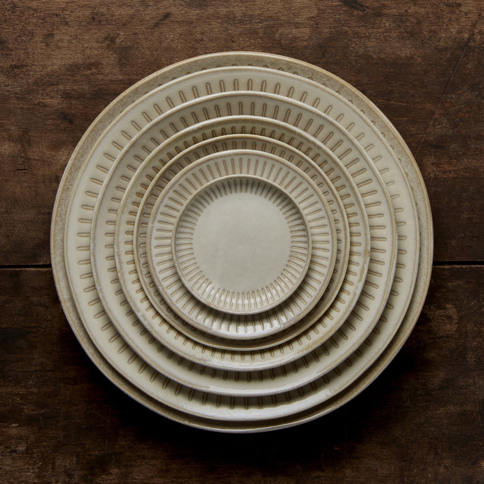 Tapas Plate 16cm Ridged Alabaster Glaze - Image 5