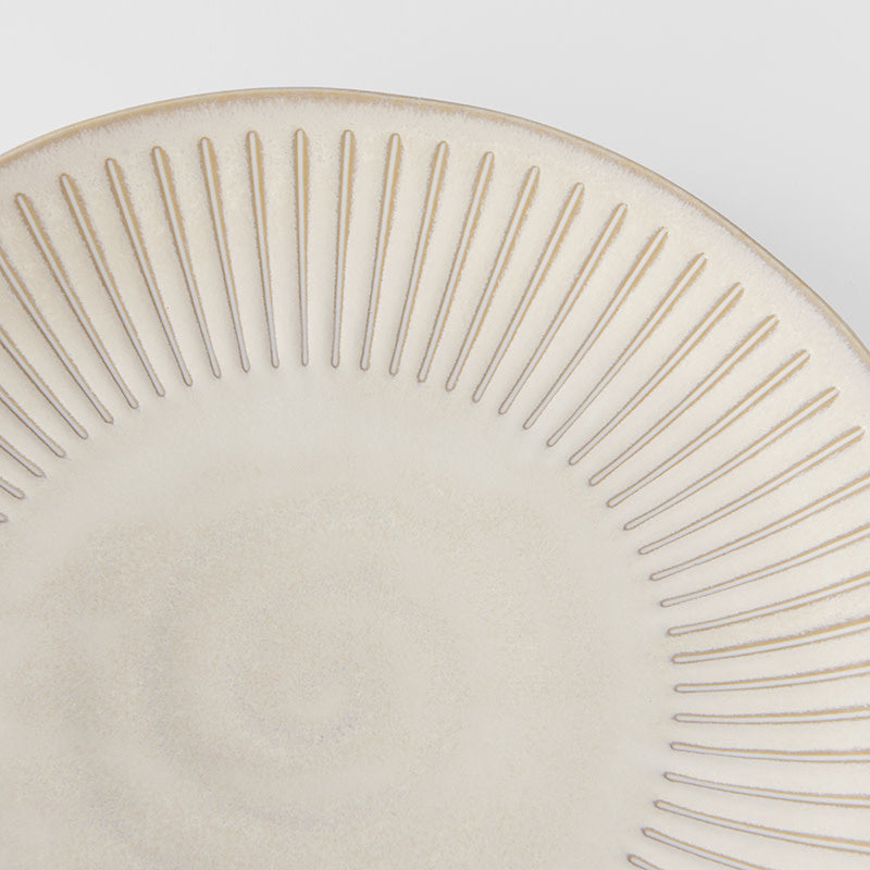 Dinner Plate 23cm Ridged Alabaster Glaze - Image 2