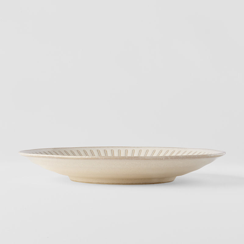 Dinner Plate 23cm Ridged Alabaster Glaze - Image 3