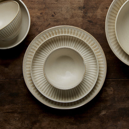 Dinner Plate 23cm Ridged Alabaster Glaze - Image 5