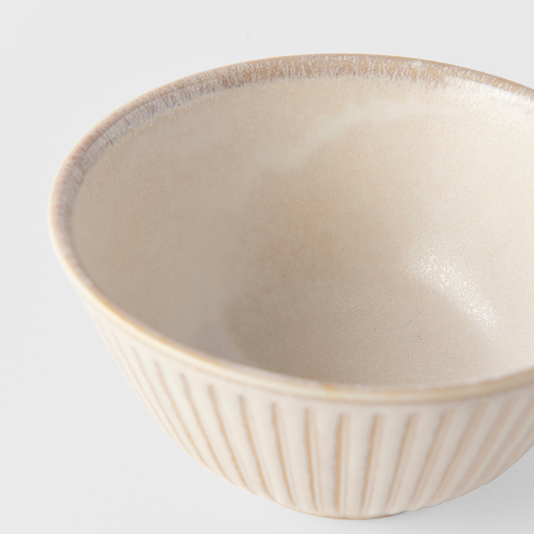 Rice Bowl 12cm Ridged Alabaster Glaze - Image 2