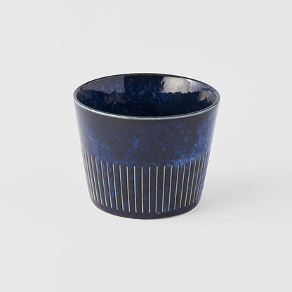 Soba Cup 175ml Ridged Indigo Blue Glaze