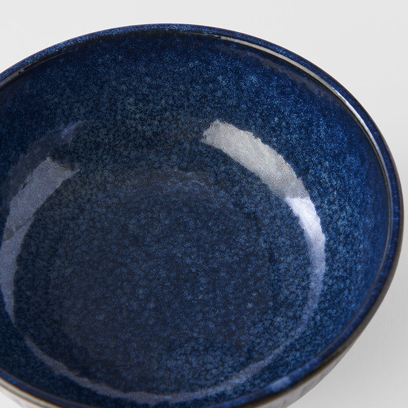 Pasta Bowl 16cm Ridged Indigo Blue Glaze - Image 2