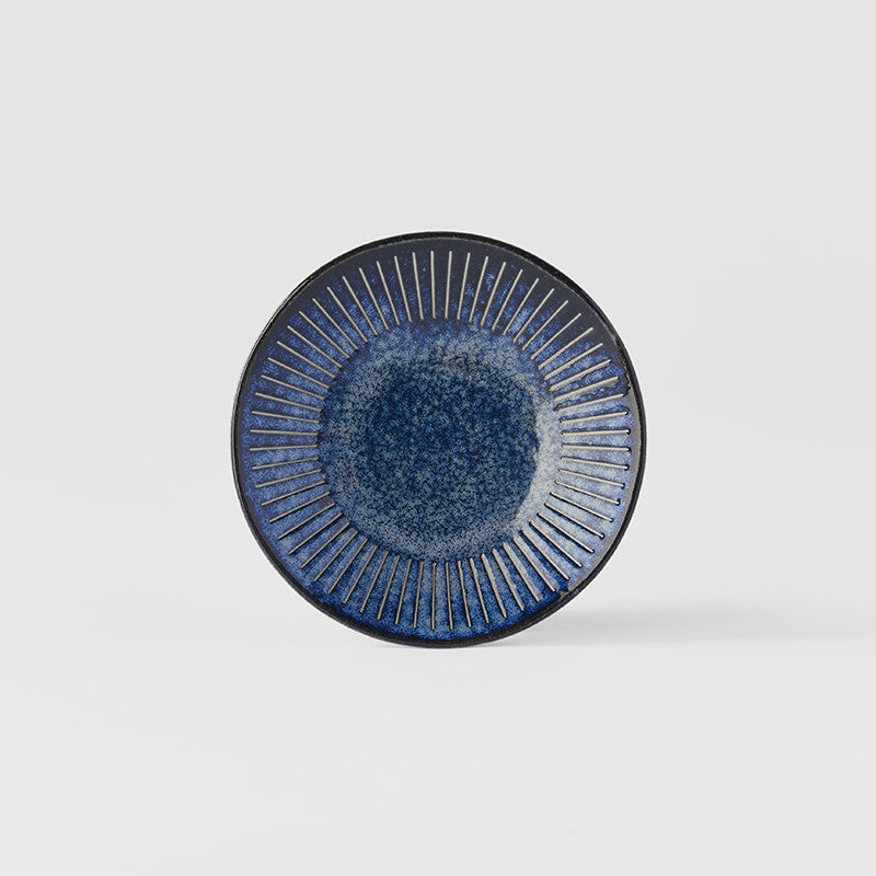 Saucer 12cm Ridged Indigo Glaze - Image 4