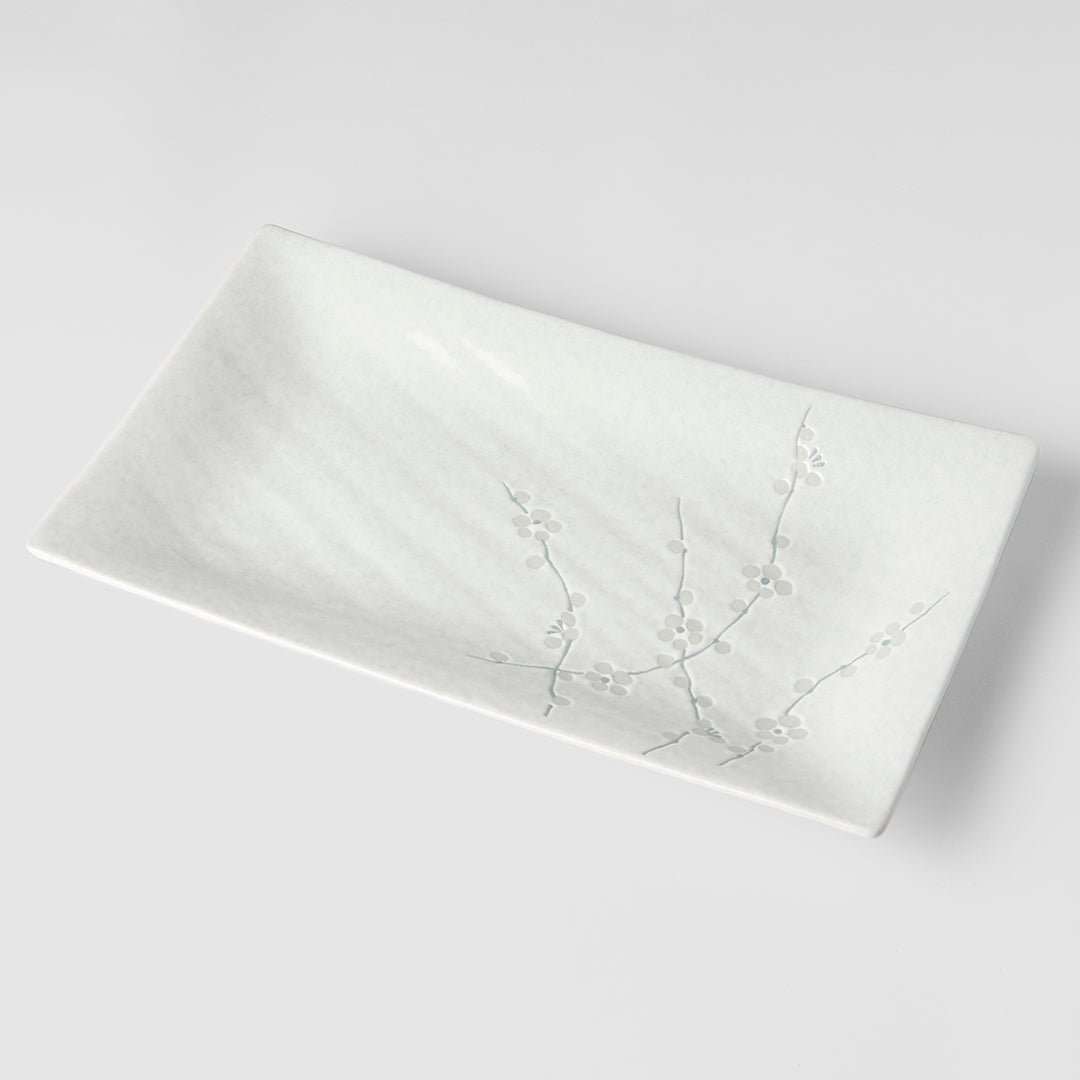 Platter Rectangular 33cm White Blossom Glaze - Image 3