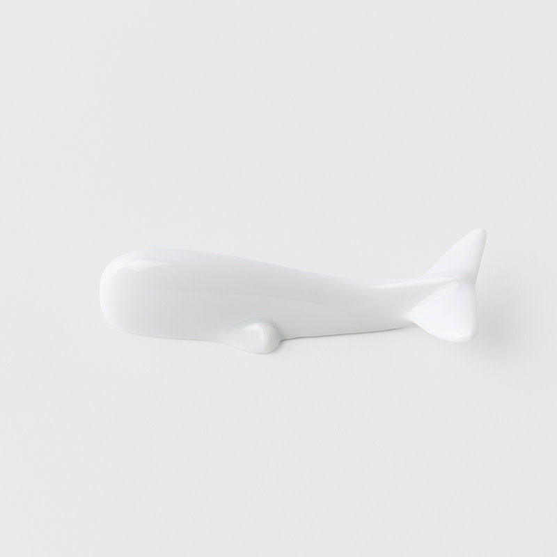 Chopstick Rest Pure White Glaze Whale - Image 3