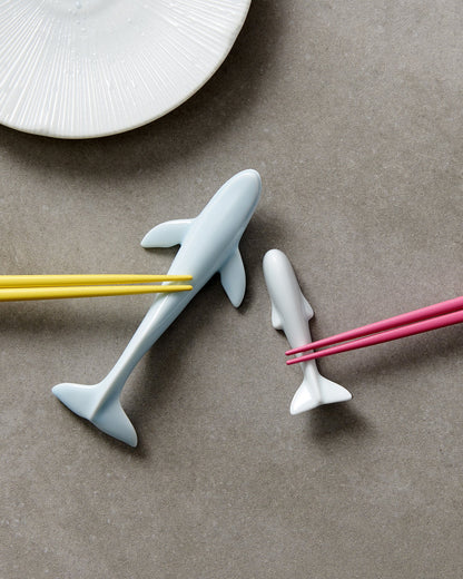 Chopstick Rest Pure White Glaze Whale - Image 5