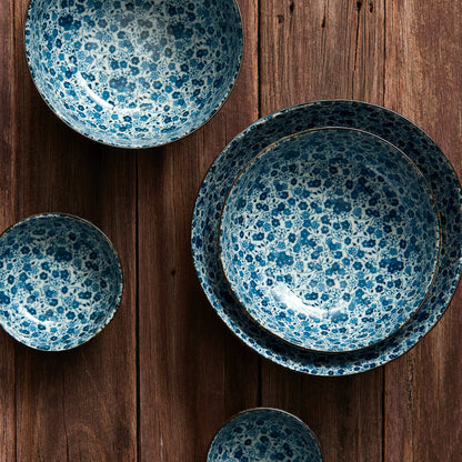 Ramen Bowl 21.5cm Blue Daisy Glaze - Image 5
