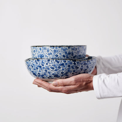 Bowl 13cm Blue Daisy Glaze - Image 5