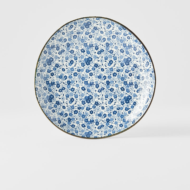 Side Plate Organic 19cm Blue Daisy Glaze - Image 4
