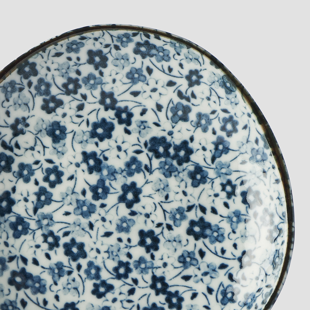 Saucer Organic Shape 12cm Blue Daisy Glaze - Image 2