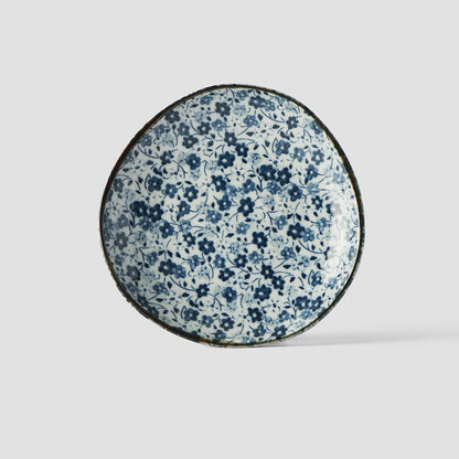 Saucer Organic Shape 12cm Blue Daisy Glaze - Image 3