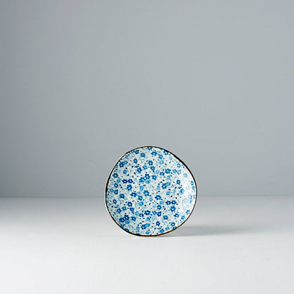Saucer Organic Shape 12cm Blue Daisy Glaze - Image 4