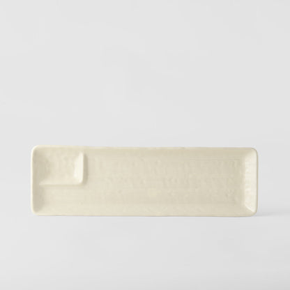 Dumpling Plate 33cm Ivory White Glaze - Image 3