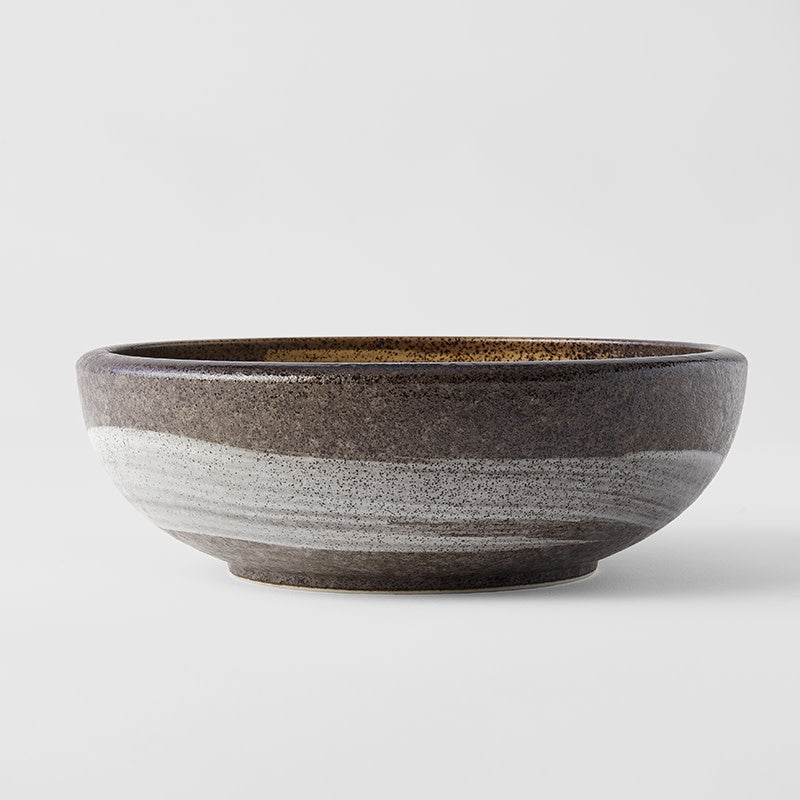 Pasta Bowl 23.5cm Gold Brushstroke Glaze - Thick Edge - Image 3