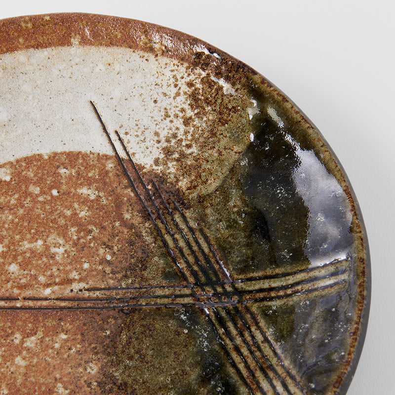 Dinner Plate 24.3cm Brick Zen Brush Glaze - Image 2