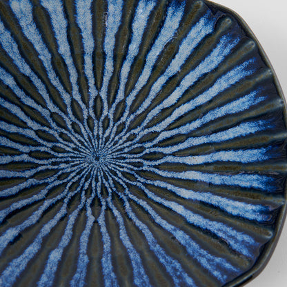 Plate Square 18cm Indigo Drip Glaze - Image 2