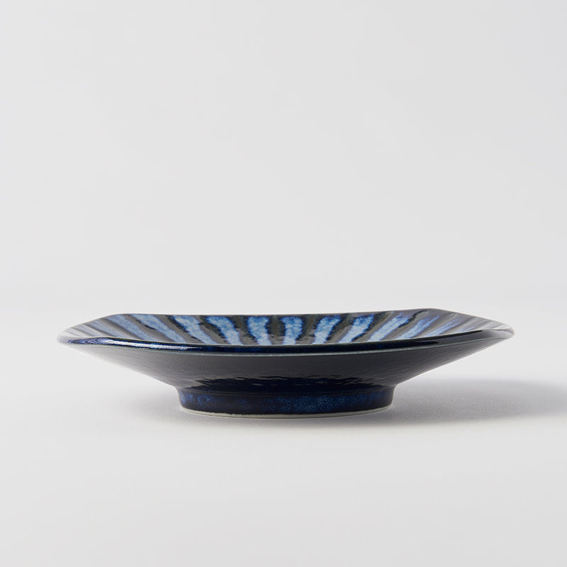 Plate Square 18cm Indigo Drip Glaze - Image 3