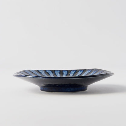 Plate Square 18cm Indigo Drip Glaze - Image 3