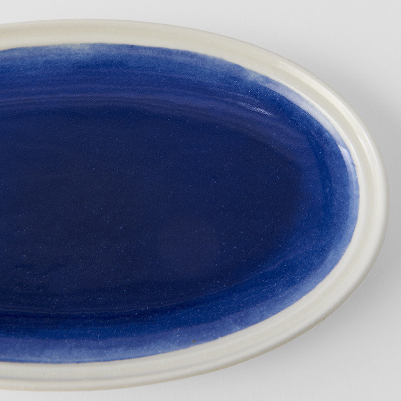 Plate Oval 22cm Ocean Blue Glaze - Image 2
