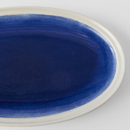 Plate Oval 22cm Ocean Blue Glaze - Image 2