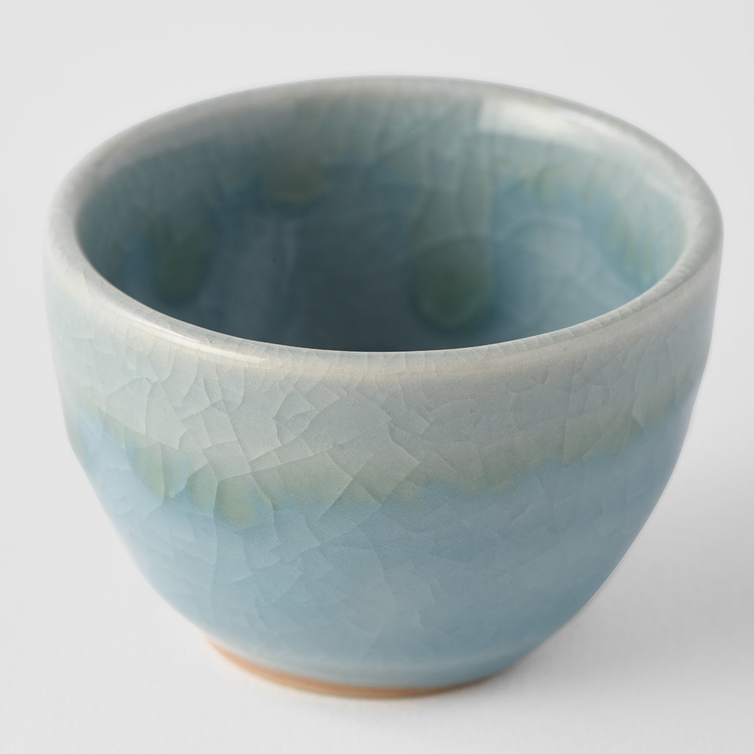 Sake Cup 30ml Crazed Blue Glaze - Image 2