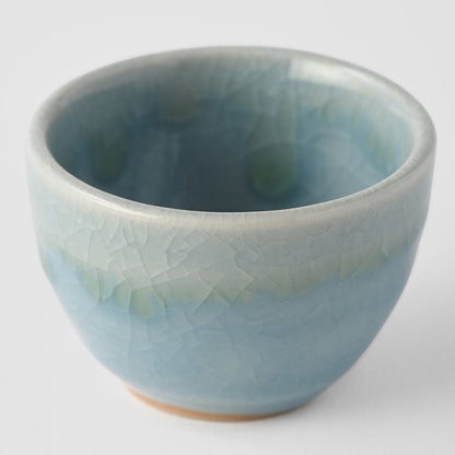 Sake Cup 30ml Crazed Blue Glaze - Image 2