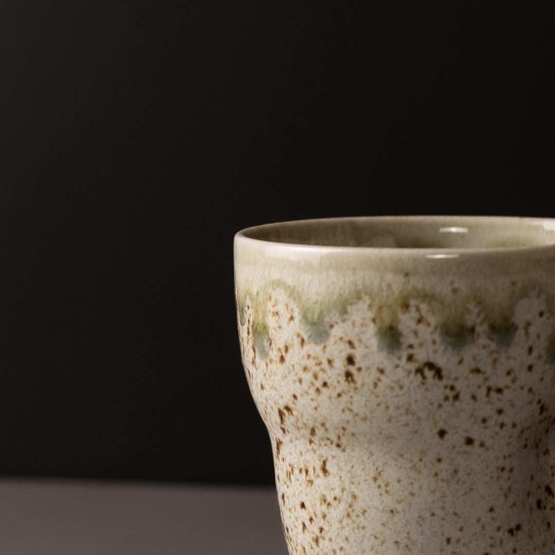 Mug Yunomi 280ml Light Green Drip Glaze - Image 2