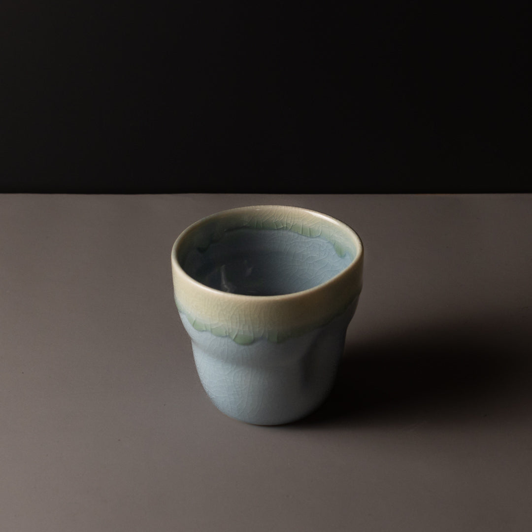 Mug Yunomi 280ml Crazed Blue Glaze - Image 3