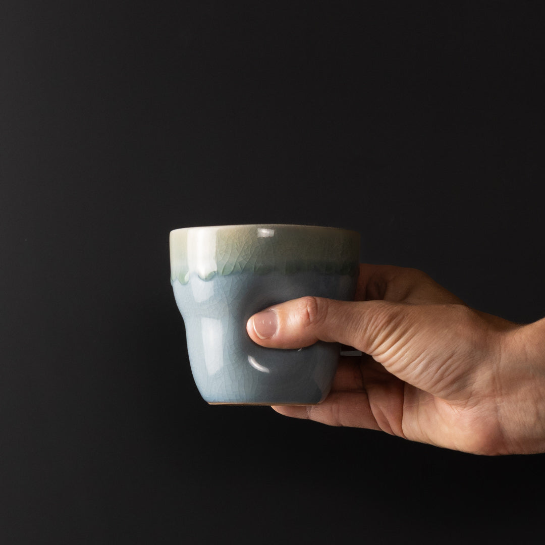 Mug Yunomi 280ml Crazed Blue Glaze - Image 5