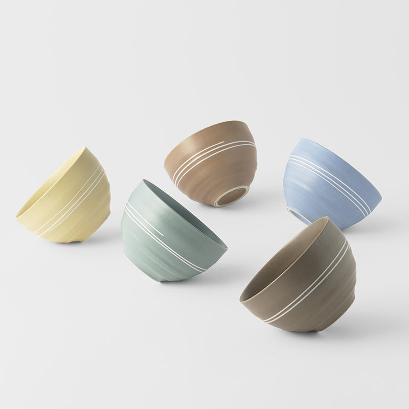 Bowl Set 5pcs 250ml Pastel Glazes - Image 4