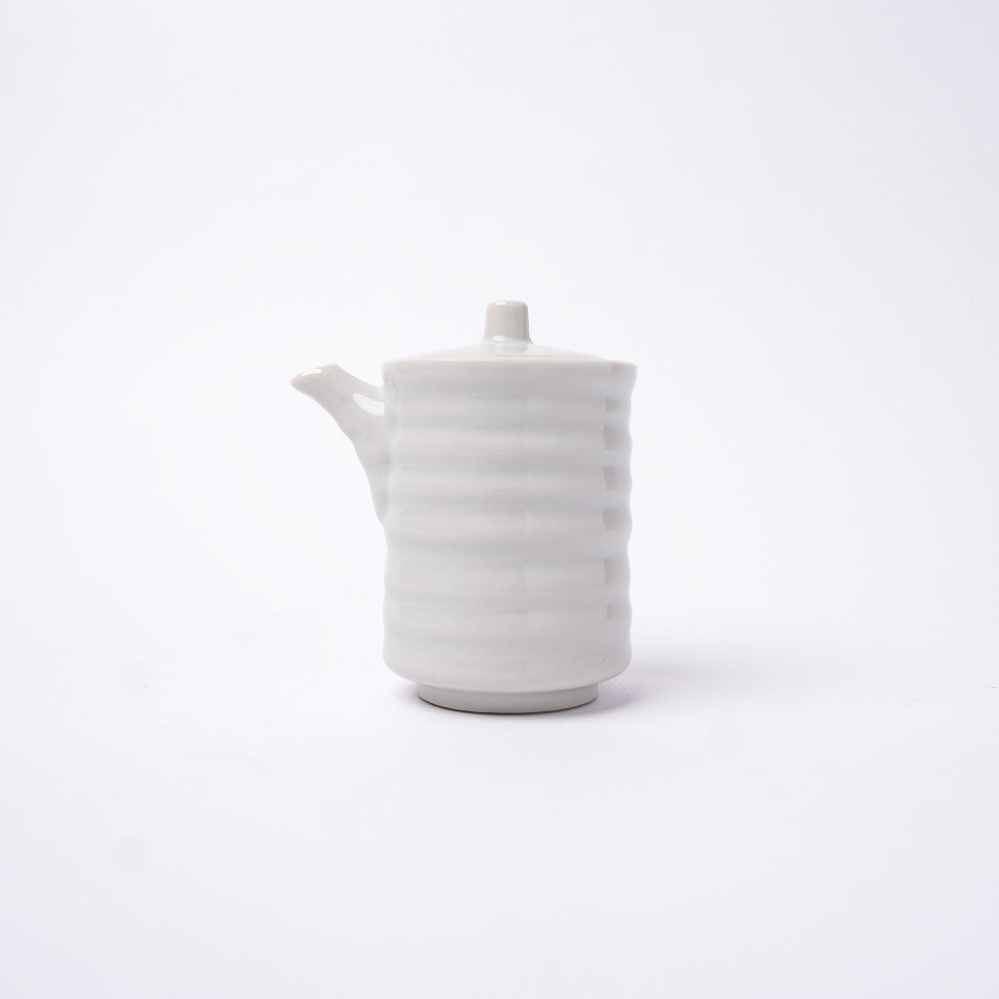 Soy Pot Ribbed 170ml White Glaze