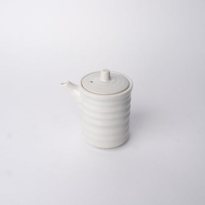 Soy Pot Ribbed 170ml White Glaze - Image 2