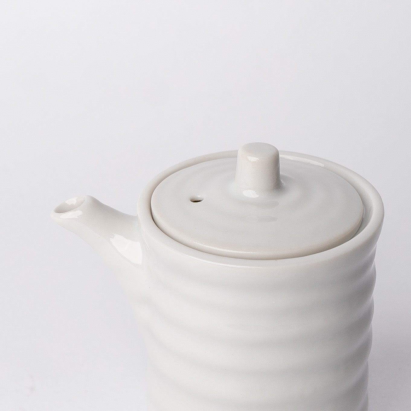 Soy Pot Ribbed 170ml White Glaze - Image 3
