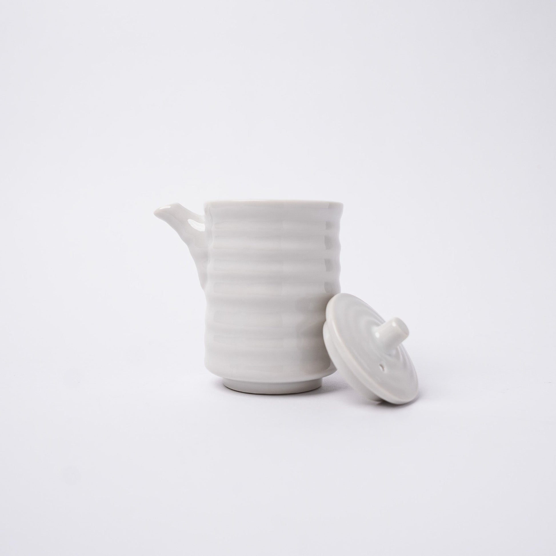 Soy Pot Ribbed 170ml White Glaze - Image 4