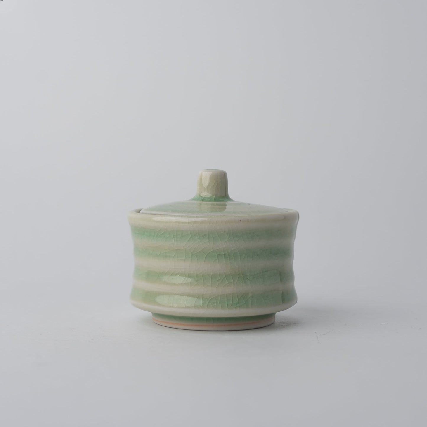 Sugar Pot 5.3cm Ribbed Celadon Glaze - Image 4