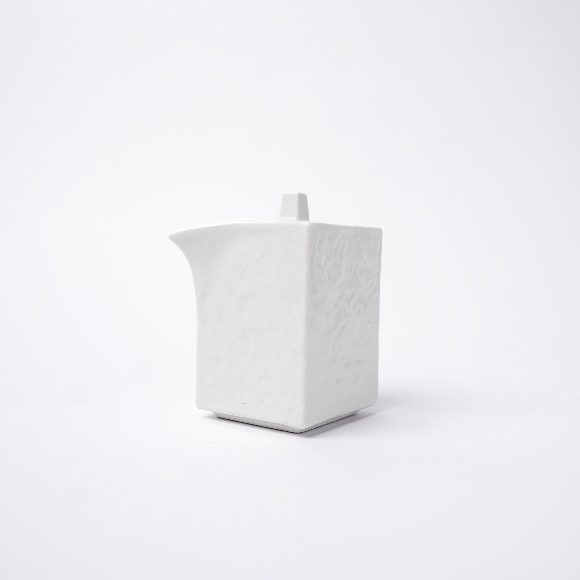 Soy Pot Squared 150ml Textured White Glaze - Image 4