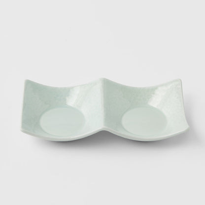 Two Section Sauce Dish Spearmint Glaze - Image 4