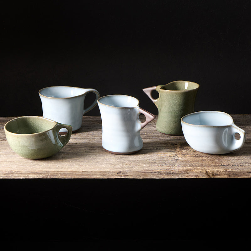 Cup 130ml Swoop Ice Blue Glaze - Image 4