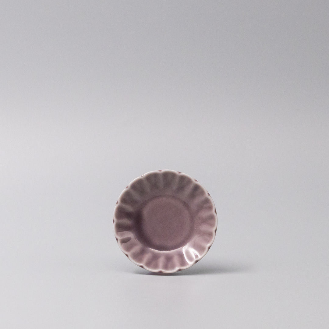 Sauce Dish 8cm Scallop Lilac Gloss Glaze - Image 3