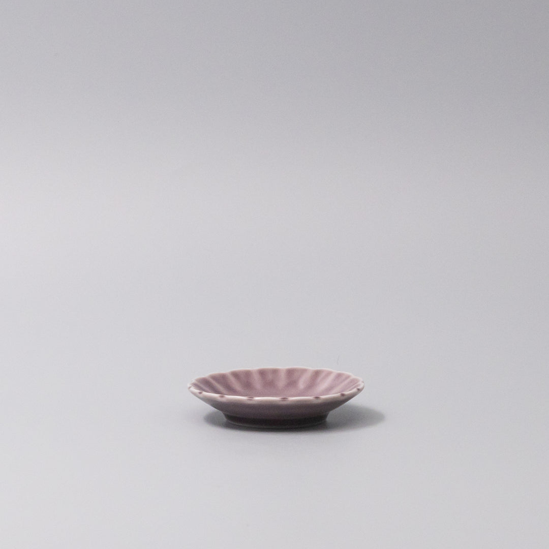 Sauce Dish 8cm Scallop Lilac Gloss Glaze - Image 4
