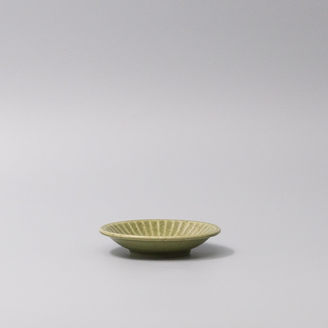 Sauce Dish 9.5cm Sunburst Green Glaze - Image 2